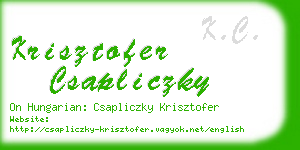 krisztofer csapliczky business card